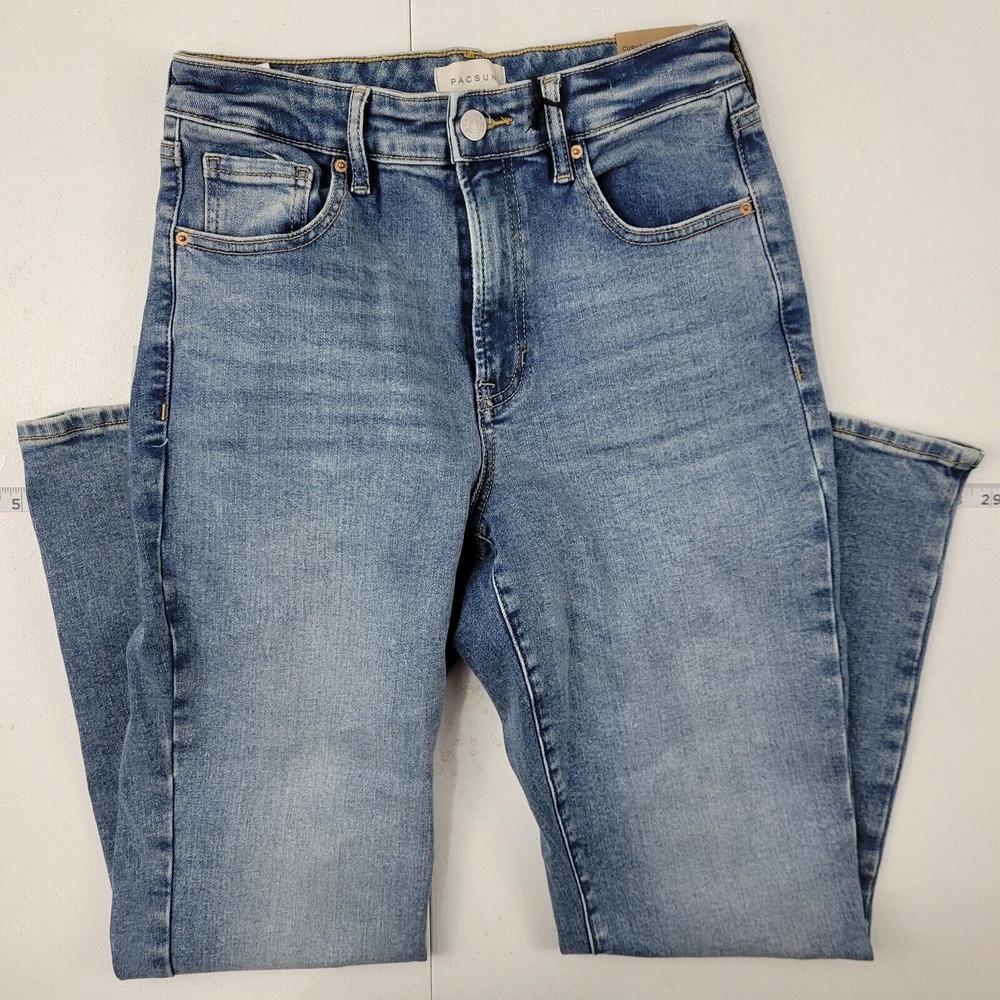 NWT Pacsun curve straight jeans size 26 wonmens 1851 blue denim 26x27